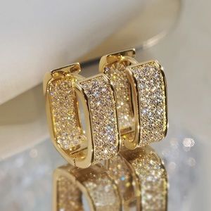 NEW Hip Hop Fashion Paved CZ Hoop Earrings